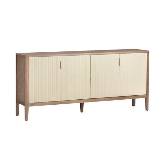 Crestview Collection - Montclair 74 in. Brown Solid Wood 4 Door Media Credenza / Sideboard - CVFDR1045 view 1