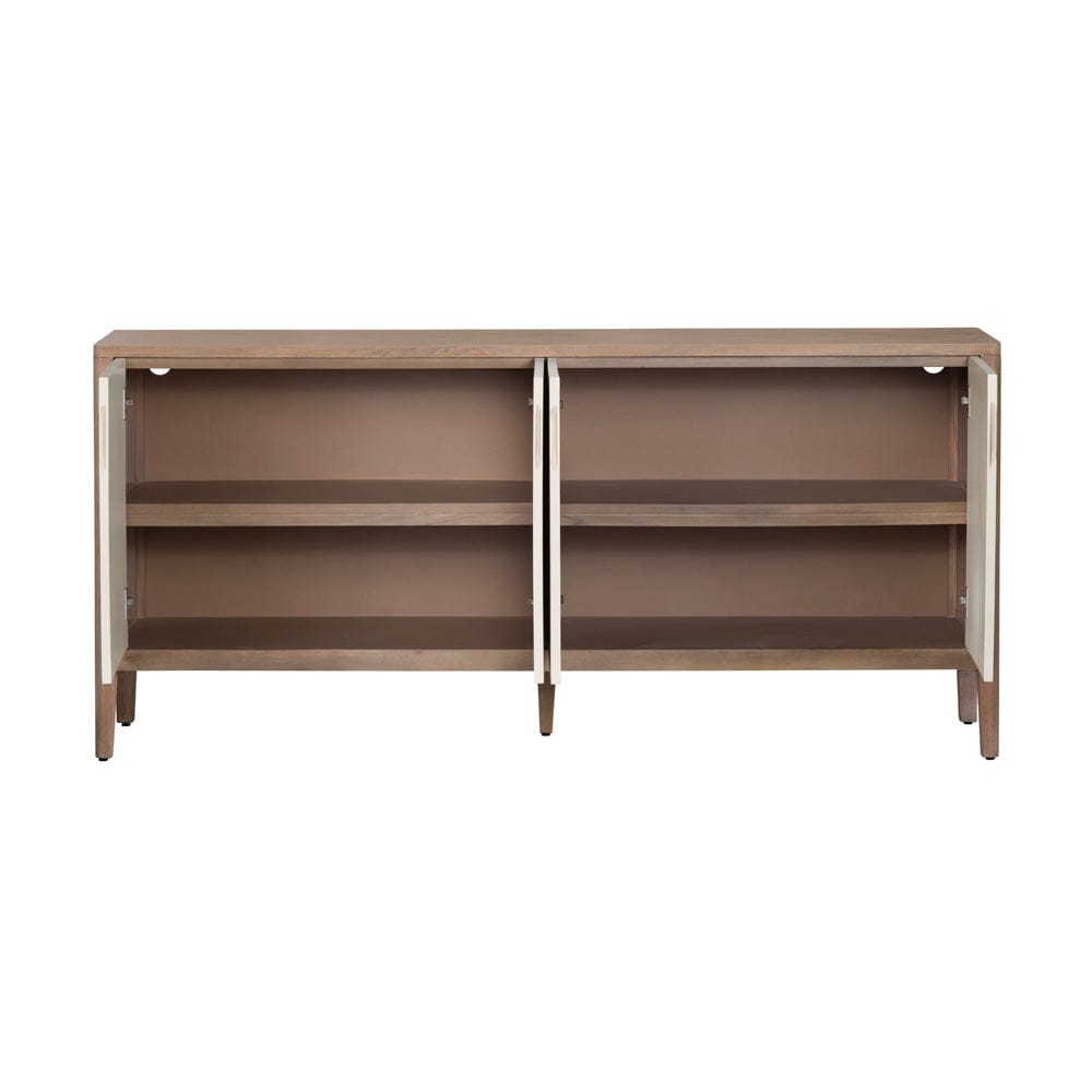 Crestview Collection - Montclair 74 in. Brown Solid Wood 4 Door Media Credenza / Sideboard - CVFDR1045 view 3
