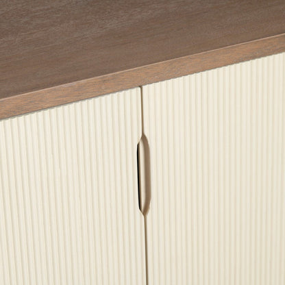 Crestview Collection - Montclair 74 in. Brown Solid Wood 4 Door Media Credenza / Sideboard - CVFDR1045 view 4
