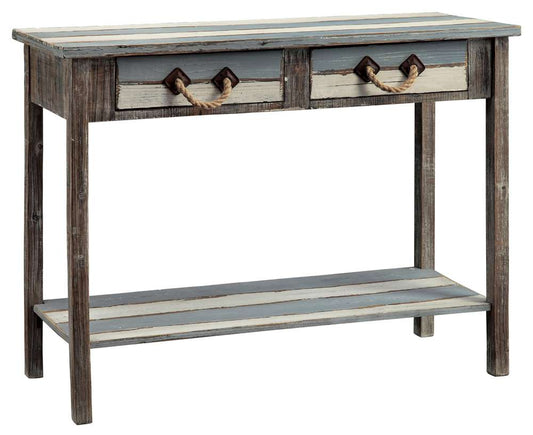Crestview Collection - Nantucket 2 Drawer Weathered Wood Console - CVFZR696 veiw 1