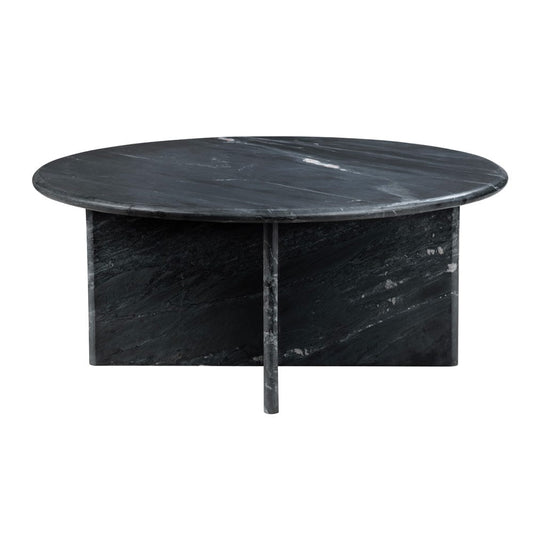 Crestview Collection - Noir Black Marble with White Veining Round Coffee Table / Cocktail Table - CVFNR4636 view 2