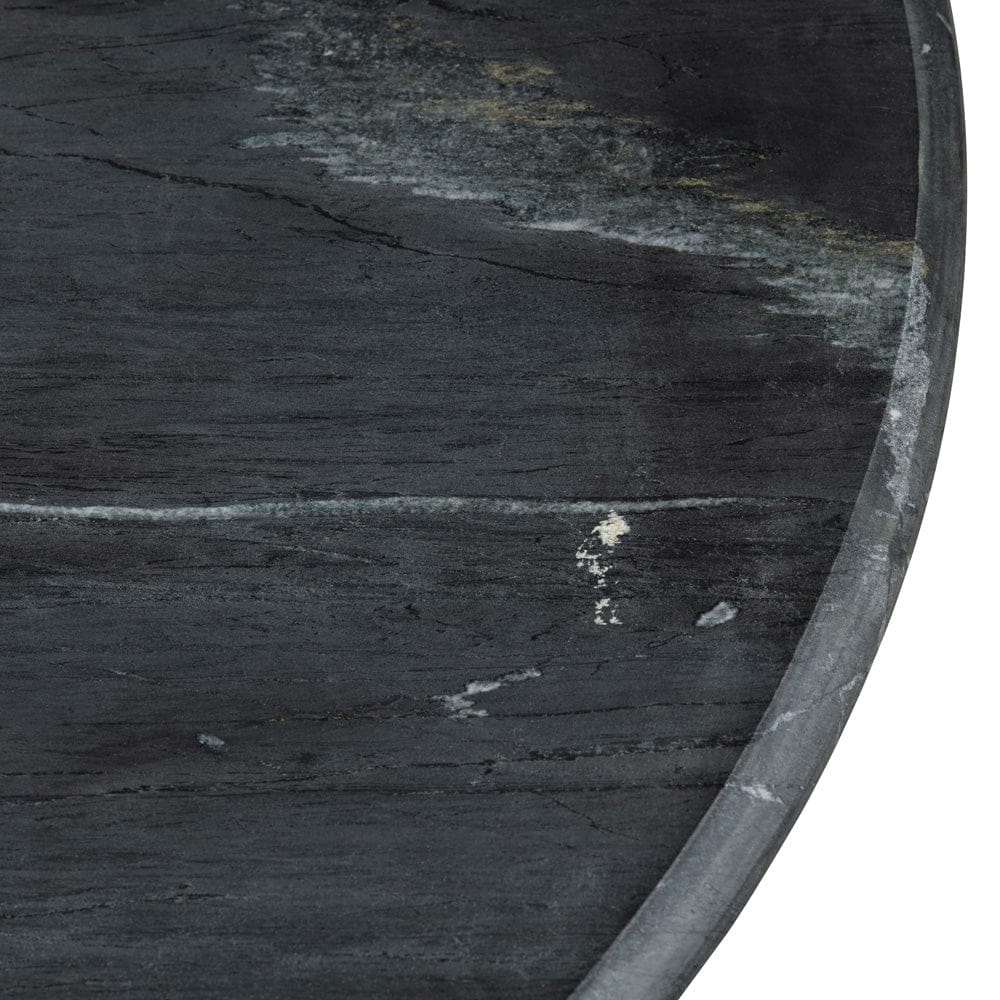 Crestview Collection - Noir Black Marble with White Veining Round Coffee Table / Cocktail Table - CVFNR4636 view 3
