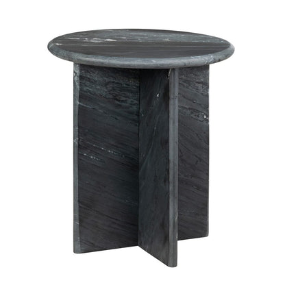 Crestview Collection - Noir Round Black Marble Accent End Table - CVFNR4637 view 1