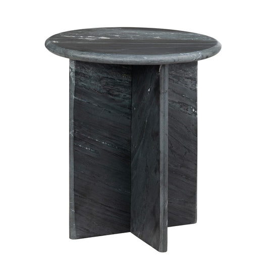 Crestview Collection - Noir Round Black Marble Accent End Table - CVFNR4637 view 1