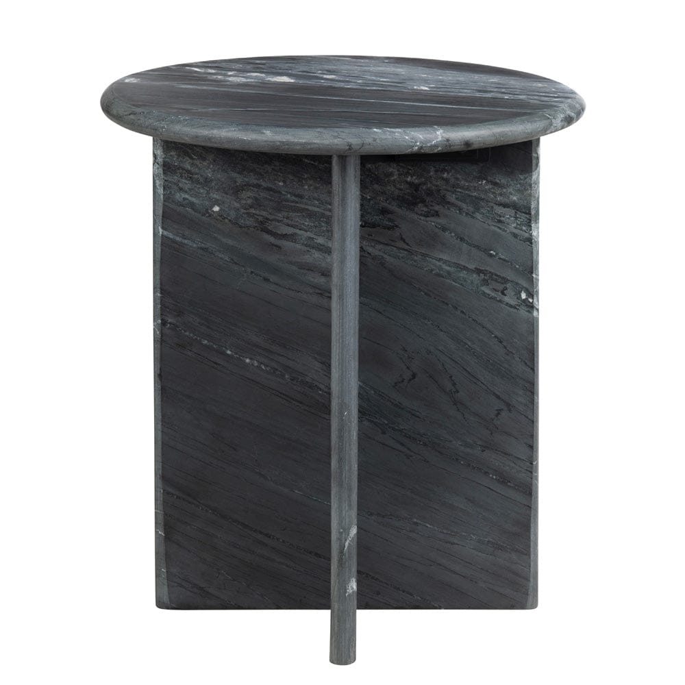 Crestview Collection - Noir Round Black Marble Accent End Table - CVFNR4637 view 2