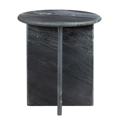 Crestview Collection - Noir Round Black Marble Accent End Table - CVFNR4637 view 2