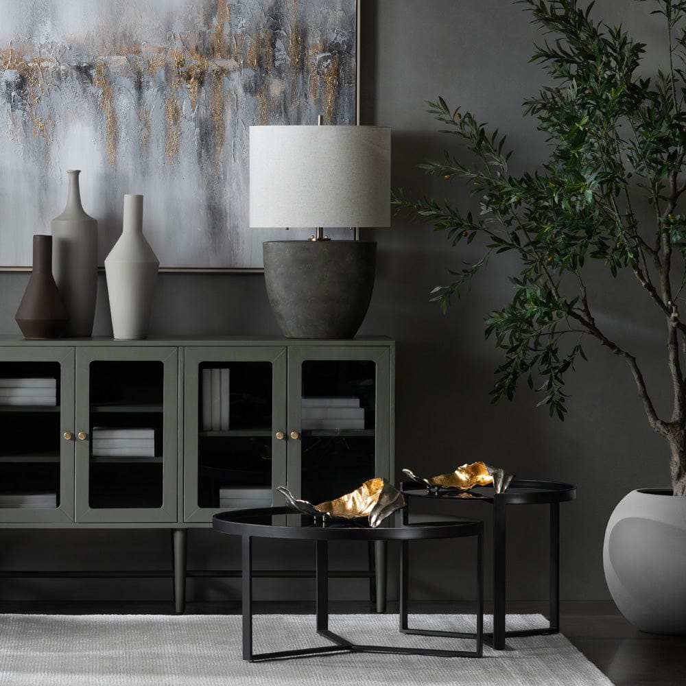 Crestview Collection - Nova 2 Piece Black Metal Round Coffee Table / Cocktail Table Set - CVFNR4860 view 4