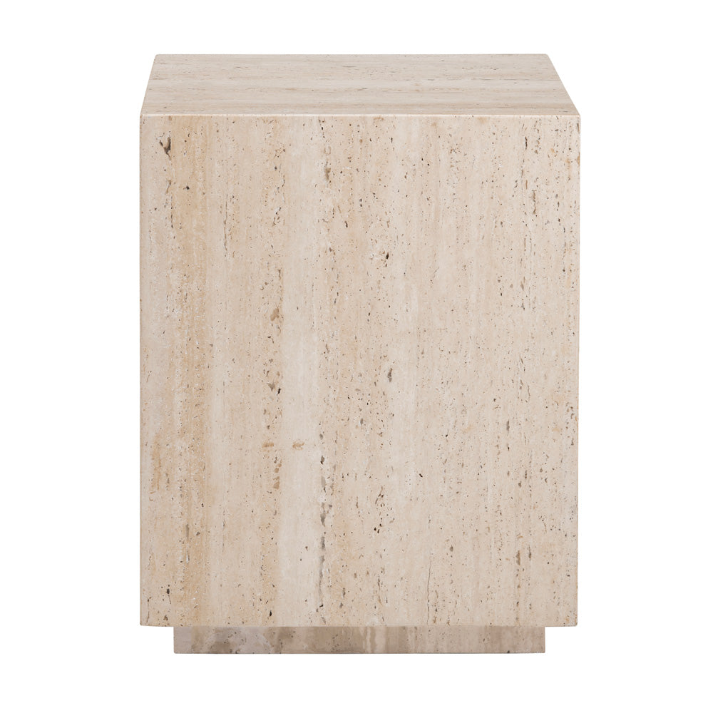 Crestview Collection - Palermo Square Beige Travertine Accent End Table - CVFNR4641 view 2