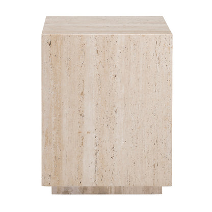 Crestview Collection - Palermo Square Beige Travertine Accent End Table - CVFNR4641 view 2