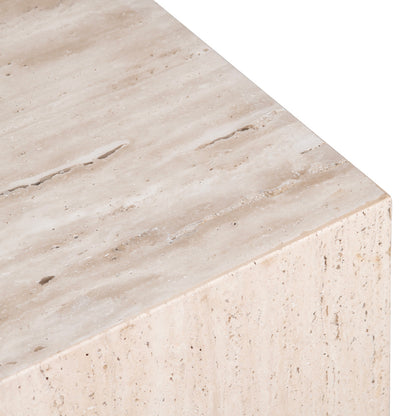 Crestview Collection - Palermo Square Beige Travertine Accent End Table - CVFNR4641 view 3