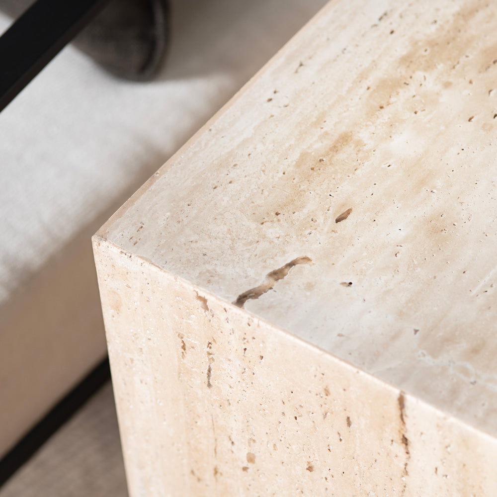 Crestview Collection - Palermo Square Beige Travertine Accent End Table - CVFNR4641 view 4