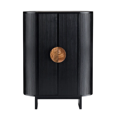 Crestview Collection - Paloma Black Solid Wood 2 Door Accent Cabinet - CVFDR1172 view 2