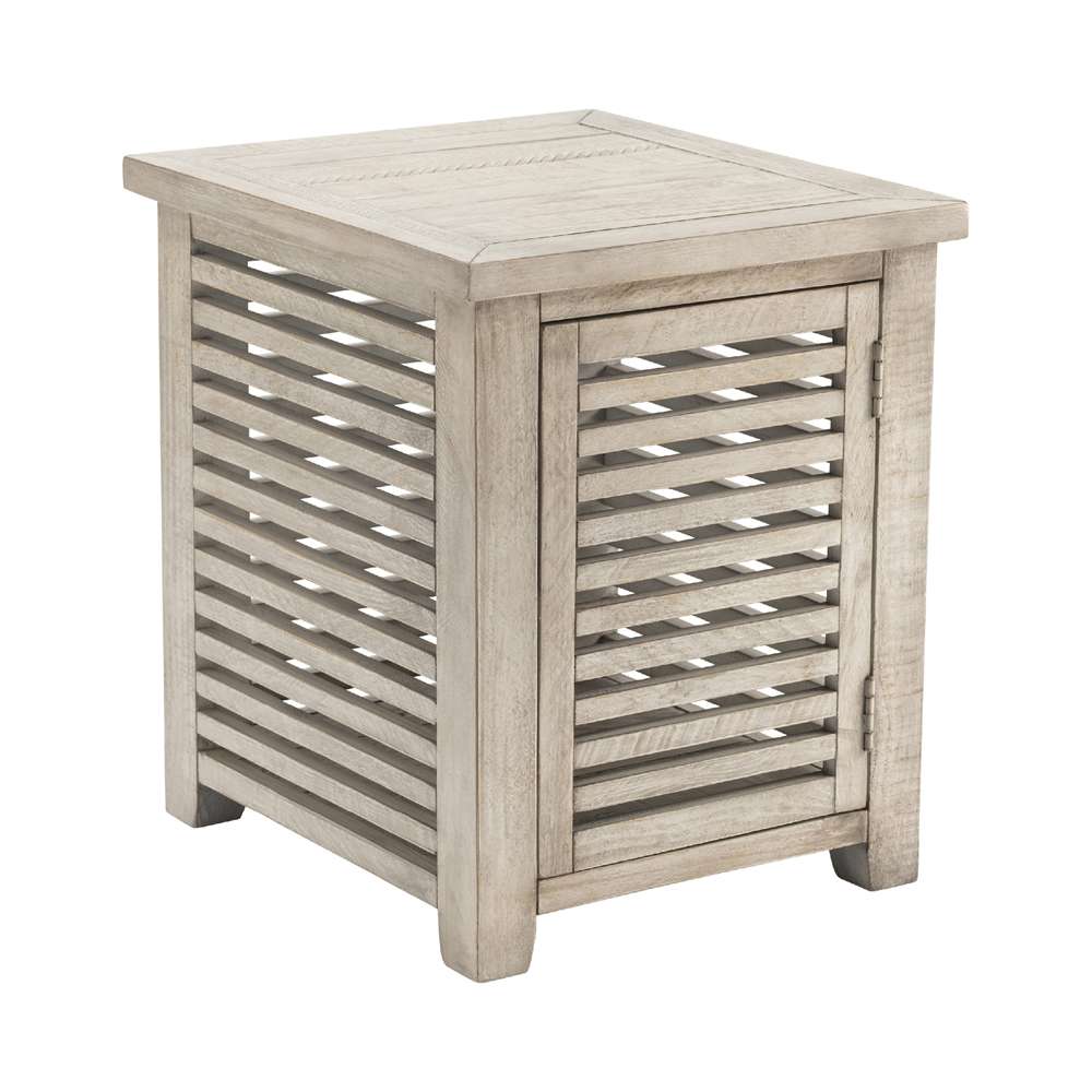 Crestview Collection - Pembroke Plantation Recycled Pine Hudson Finish 1 Door Slated Rectangle End Table - CVFVR8128 veiw 1