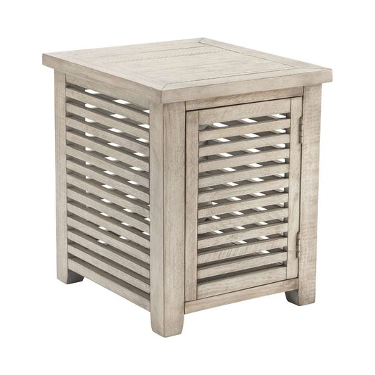 Crestview Collection - Pembroke Plantation Recycled Pine Hudson Finish 1 Door Slated Rectangle End Table - CVFVR8128 veiw 1