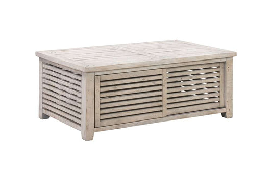 Crestview Collection - Pembroke Plantation Recycled Pine Hudson Finish 2 Sliding Door Slated Rectangle Cocktail Table - CVFVR8127 veiw 1