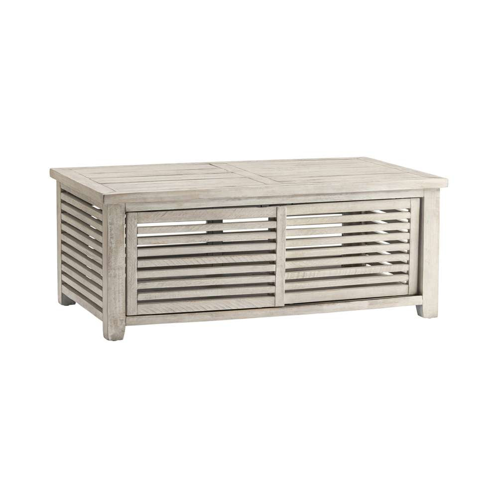 Crestview Collection - Pembroke Plantation Recycled Pine Hudson Finish 2 Sliding Door Slated Rectangle Cocktail Table - CVFVR8127 veiw 2