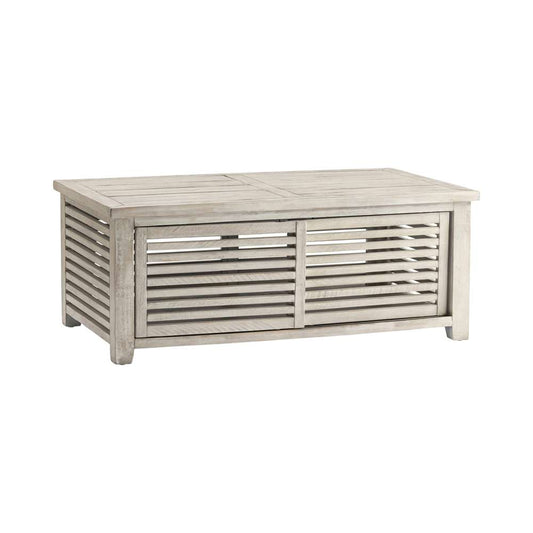 Crestview Collection - Pembroke Plantation Recycled Pine Hudson Finish 2 Sliding Door Slated Rectangle Cocktail Table - CVFVR8127 veiw 2