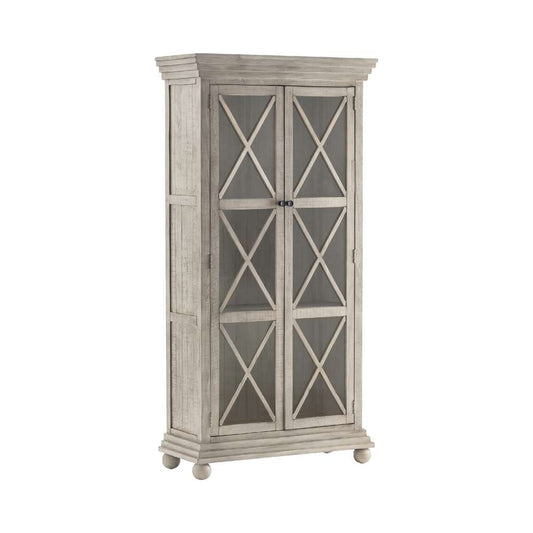 Crestview Collection - Pembroke Plantation Recycled Pine Hudson Finish 2 Glass Door Tall Cabinet - CVFVR8120 veiw 1