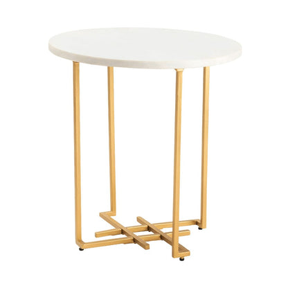 Crestview Collection - Pembroke Round Gold Marble Accent End Table - CVFNR5085 view 1