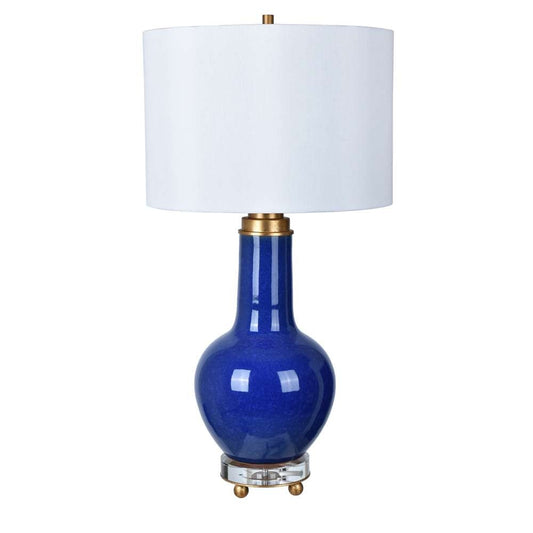 Crestview Collection - Penta Table Lamp in Royal Blue Ceramic & Gold Finish - CVAP2026 veiw 1