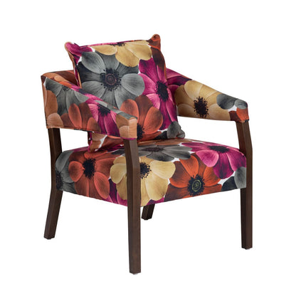 Crestview Collection - Pink Upholstered Accent Arm Chair with Brown Solid Wood Frame - CVFZR6162 view 1