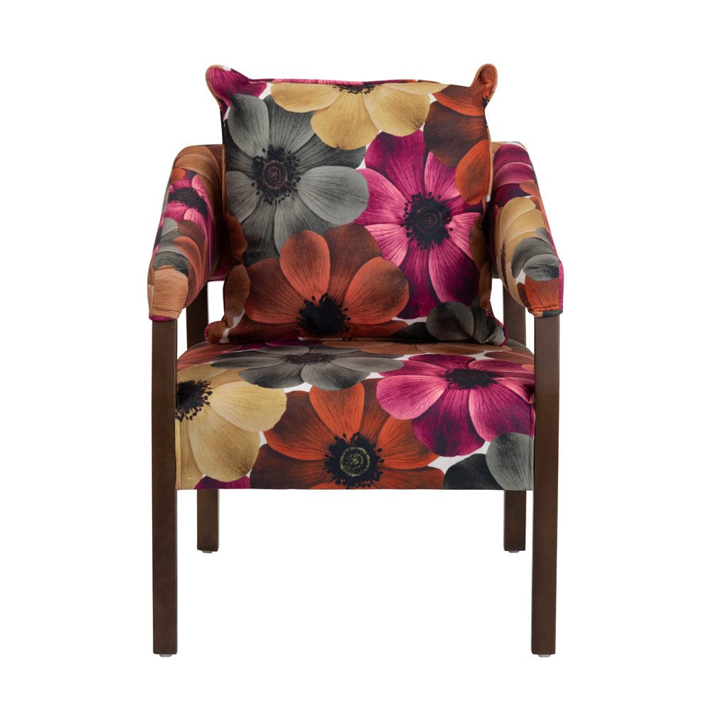 Crestview Collection - Pink Upholstered Accent Arm Chair with Brown Solid Wood Frame - CVFZR6162 view 2