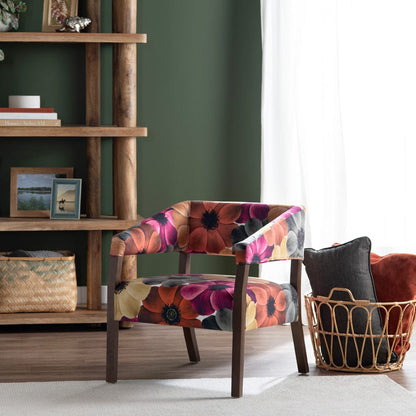 Crestview Collection - Pink Upholstered Accent Arm Chair with Brown Solid Wood Frame - CVFZR6162 view 4