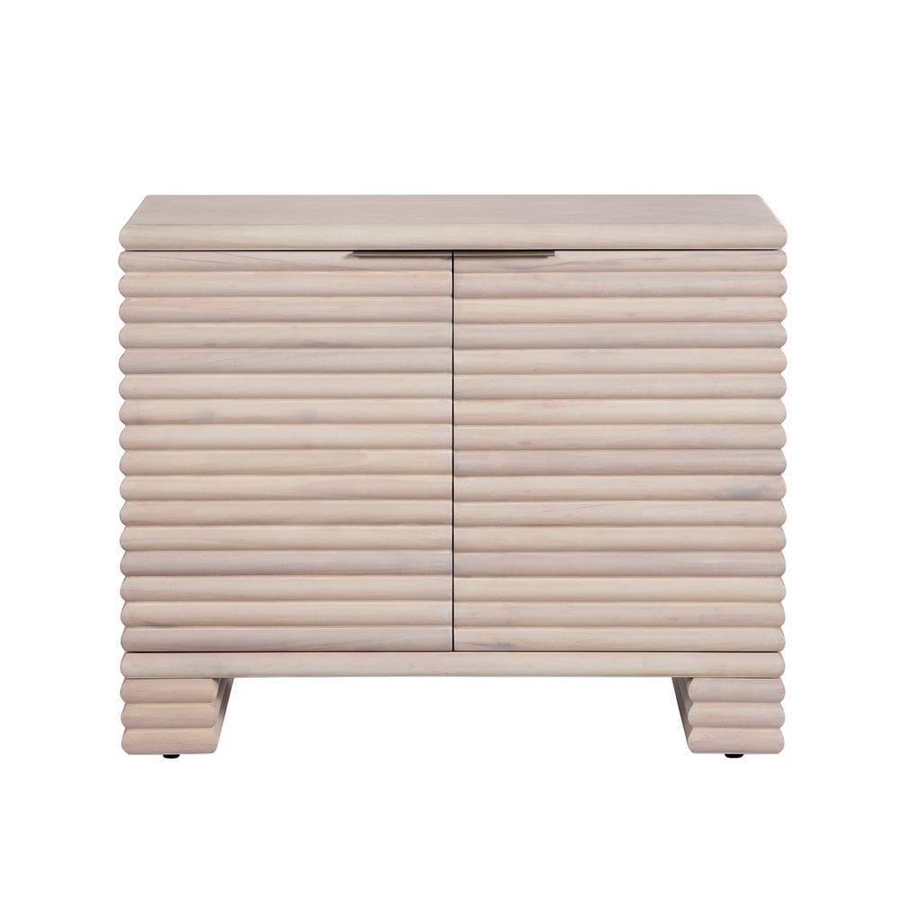 Crestview Collection - Piper 40 in. Cream Solid Wood 2 Door Media Credenza Accent Cabinet - CVFDR1229 view 2