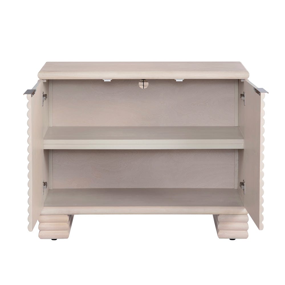 Crestview Collection - Piper 40 in. Cream Solid Wood 2 Door Media Credenza Accent Cabinet - CVFDR1229 view 3