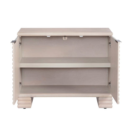 Crestview Collection - Piper 40 in. Cream Solid Wood 2 Door Media Credenza Accent Cabinet - CVFDR1229 view 3