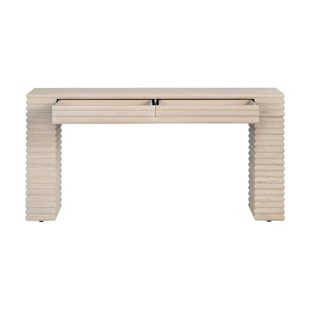 Crestview Collection - Piper 64.02 in. Cream Solid Wood 2 Drawer Accent Console Sofa Table - CVFDR1226 view 3