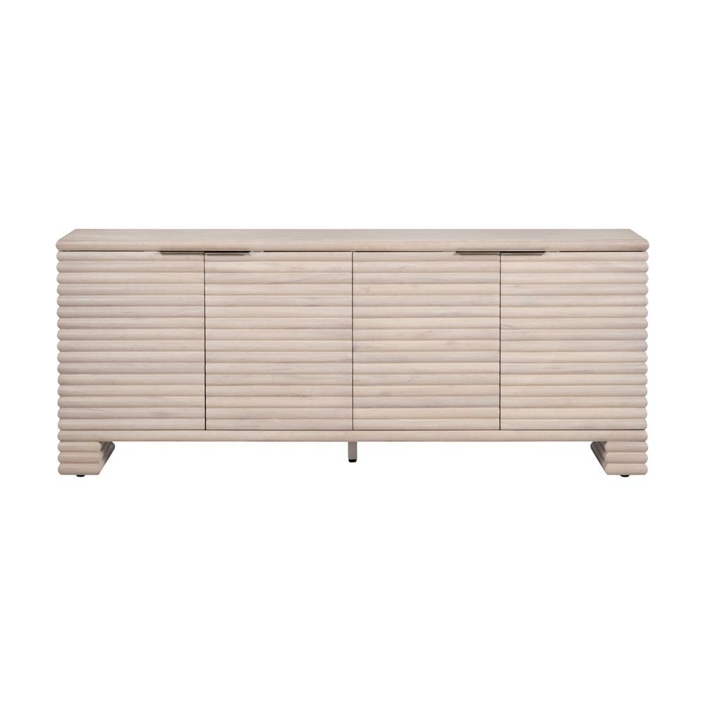 Crestview Collection - Piper 80.12 in. Cream Solid Wood 4 Door Media Credenza / Sideboard - CVFDR1228 view 2