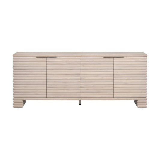 Crestview Collection - Piper 80.12 in. Cream Solid Wood 4 Door Media Credenza / Sideboard - CVFDR1228 view 2