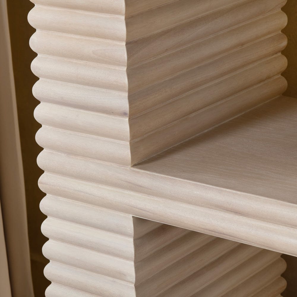 Crestview Collection - Piper 84.45 in. Cream Solid Wood 4 Shelf Etagere - CVFDR1227 view 4
