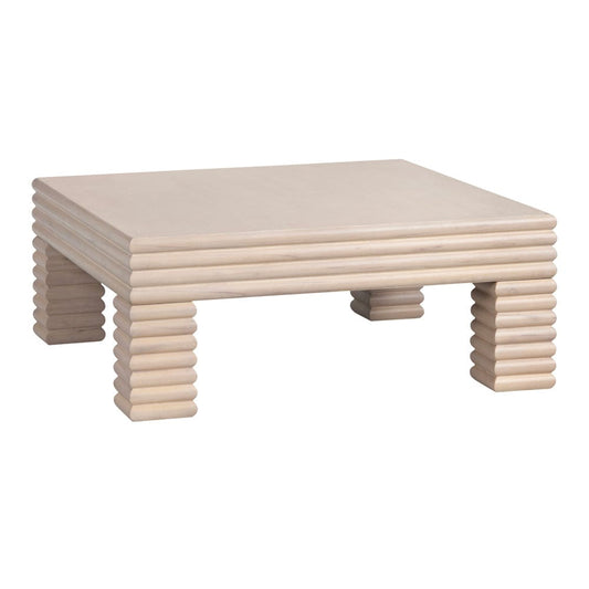 Crestview Collection - Piper Cream Solid Wood Square Coffee Table / Cocktail Table - CVFDR1224 view 1