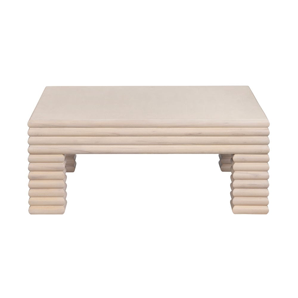 Crestview Collection - Piper Cream Solid Wood Square Coffee Table / Cocktail Table - CVFDR1224 view 2