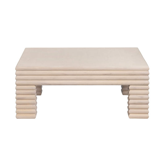 Crestview Collection - Piper Cream Solid Wood Square Coffee Table / Cocktail Table - CVFDR1224 view 2
