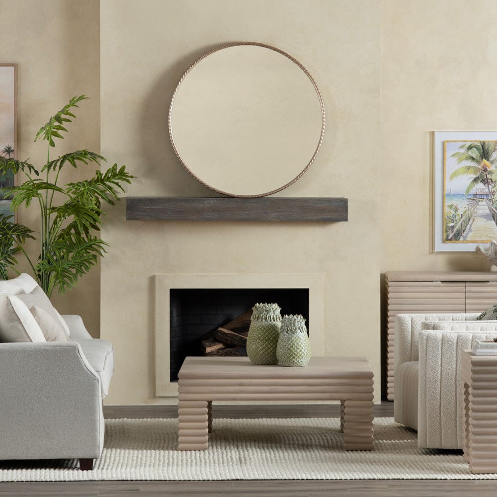 Crestview Collection - Piper Cream Solid Wood Square Coffee Table / Cocktail Table - CVFDR1224 view 4