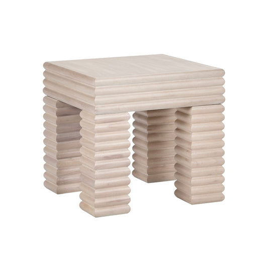 Crestview Collection - Piper Square Cream Solid Wood Accent End Table - CVFDR1225 view 1