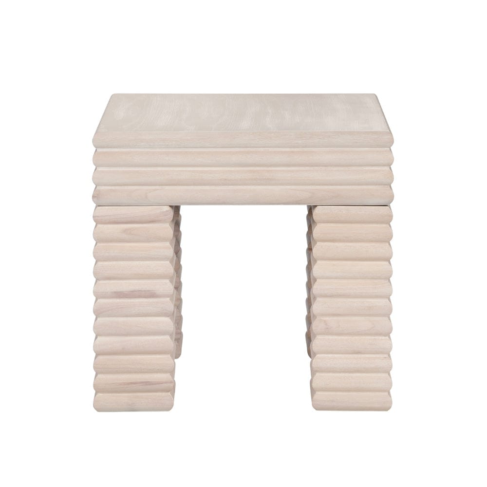 Crestview Collection - Piper Square Cream Solid Wood Accent End Table - CVFDR1225 view 2