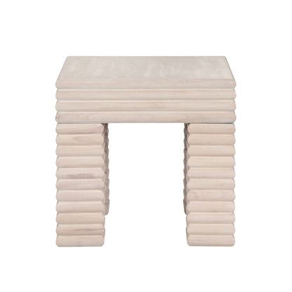 Crestview Collection - Piper Square Cream Solid Wood Accent End Table - CVFDR1225 view 2
