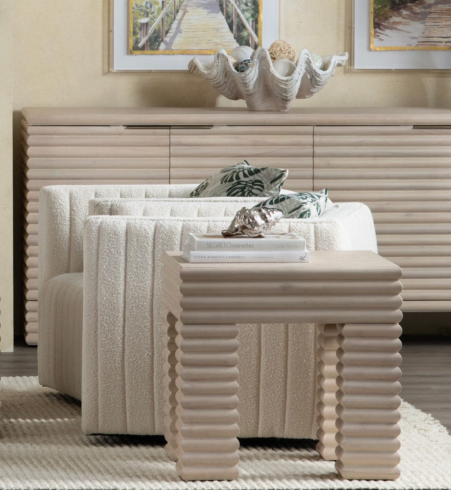 Crestview Collection - Piper Square Cream Solid Wood Accent End Table - CVFDR1225 view 4