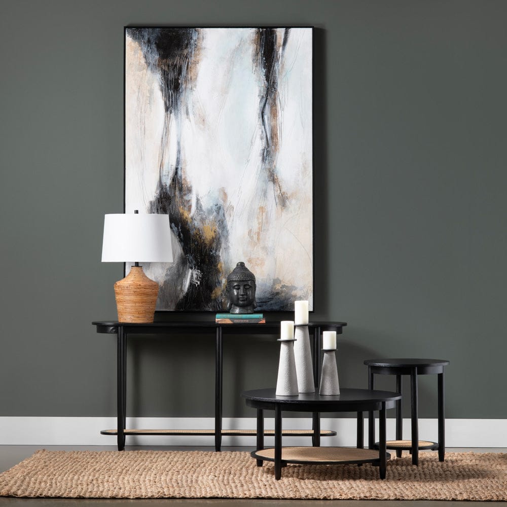 Crestview Collection - Port Royal Black Solid Wood Round Coffee Table / Cocktail Table - CVFDR1037 view 3