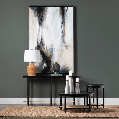 Crestview Collection - Port Royal Black Solid Wood Round Coffee Table / Cocktail Table - CVFDR1037 view 3