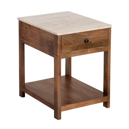 Crestview Collection - Rectangle Brown Travertine Accent End Table - CVFNR4543 view 1