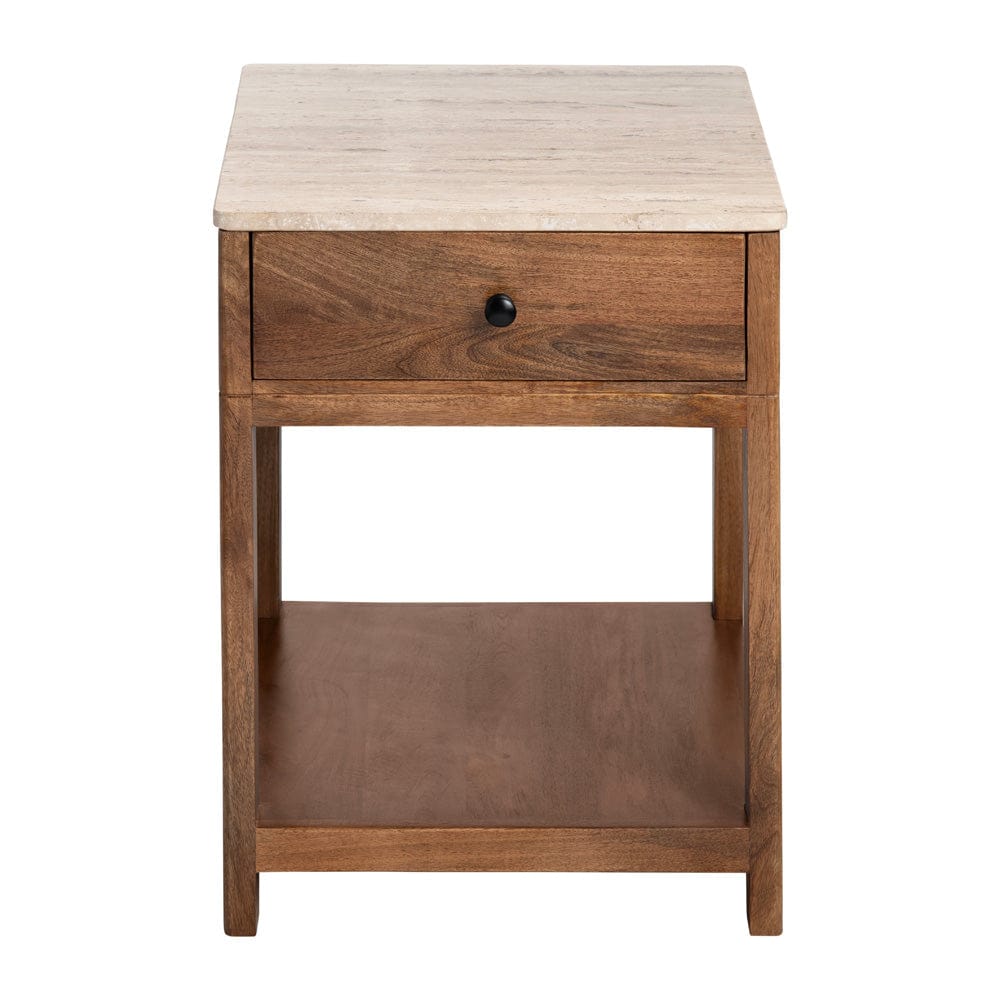 Crestview Collection - Rectangle Brown Travertine Accent End Table - CVFNR4543 view 2