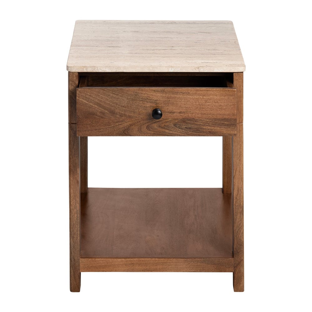 Crestview Collection - Rectangle Brown Travertine Accent End Table - CVFNR4543 view 3
