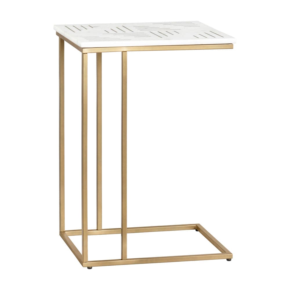 Crestview Collection - Rectangle White Marble Accent End Table - CVFNR4381 view 1