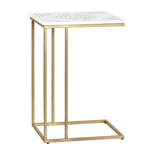 Crestview Collection - Rectangle White Marble Accent End Table - CVFNR4381 view 1