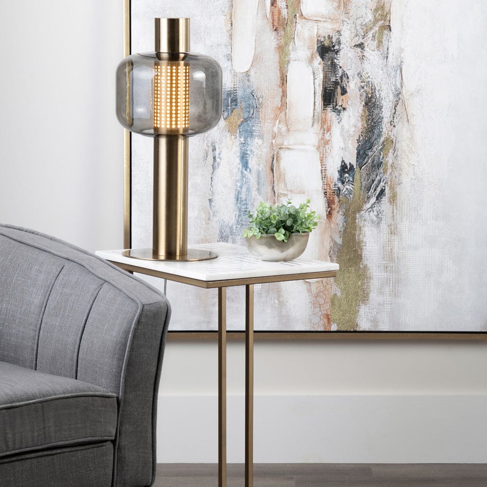 Crestview Collection - Rectangle White Marble Accent End Table - CVFNR4381 view 4